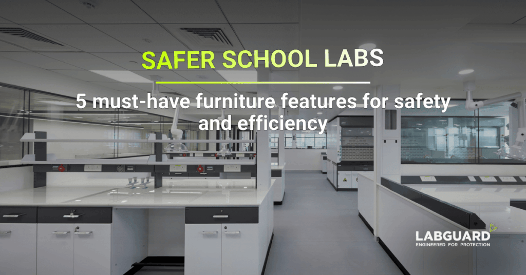 School laboratory furniture with safety features