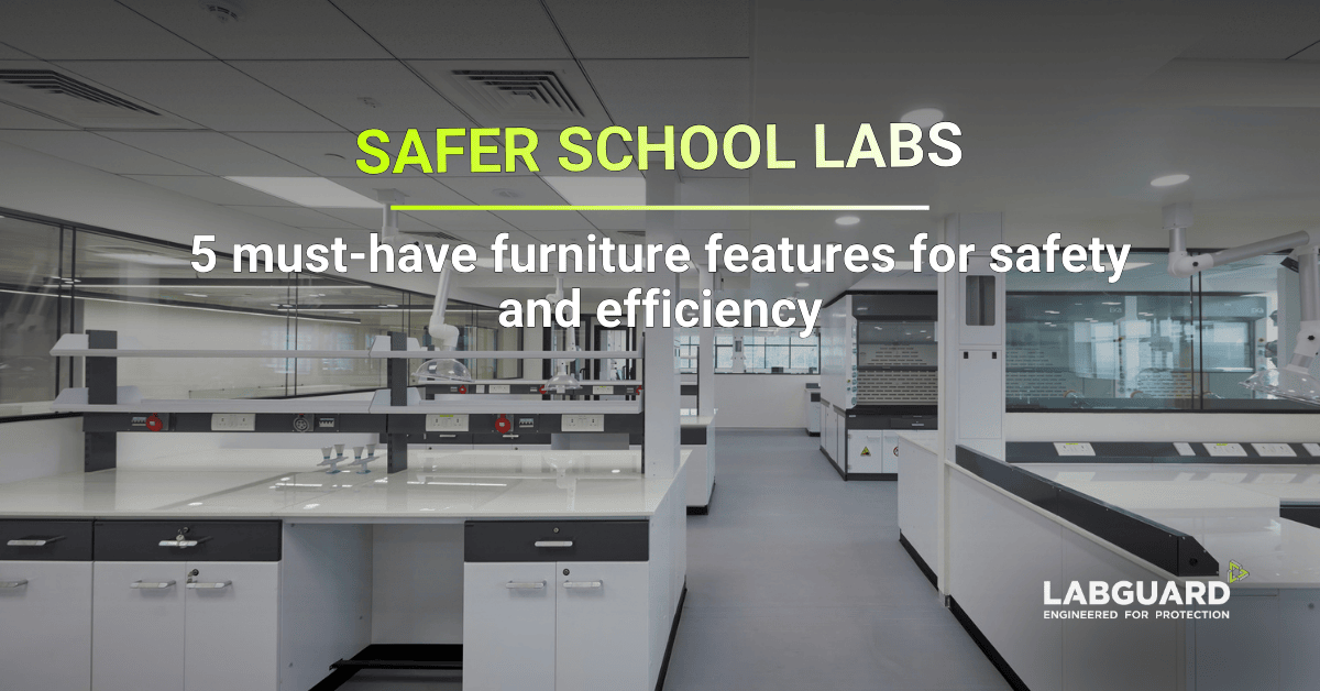 School laboratory furniture with safety features